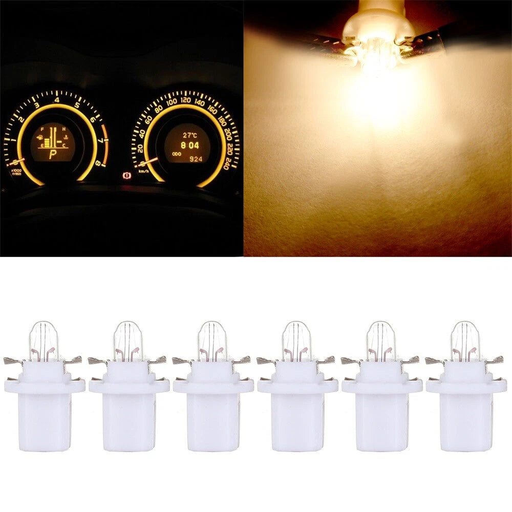 6X Halogen Bulbs for Instrument Cluster Dashboard Panel (B8.5D)