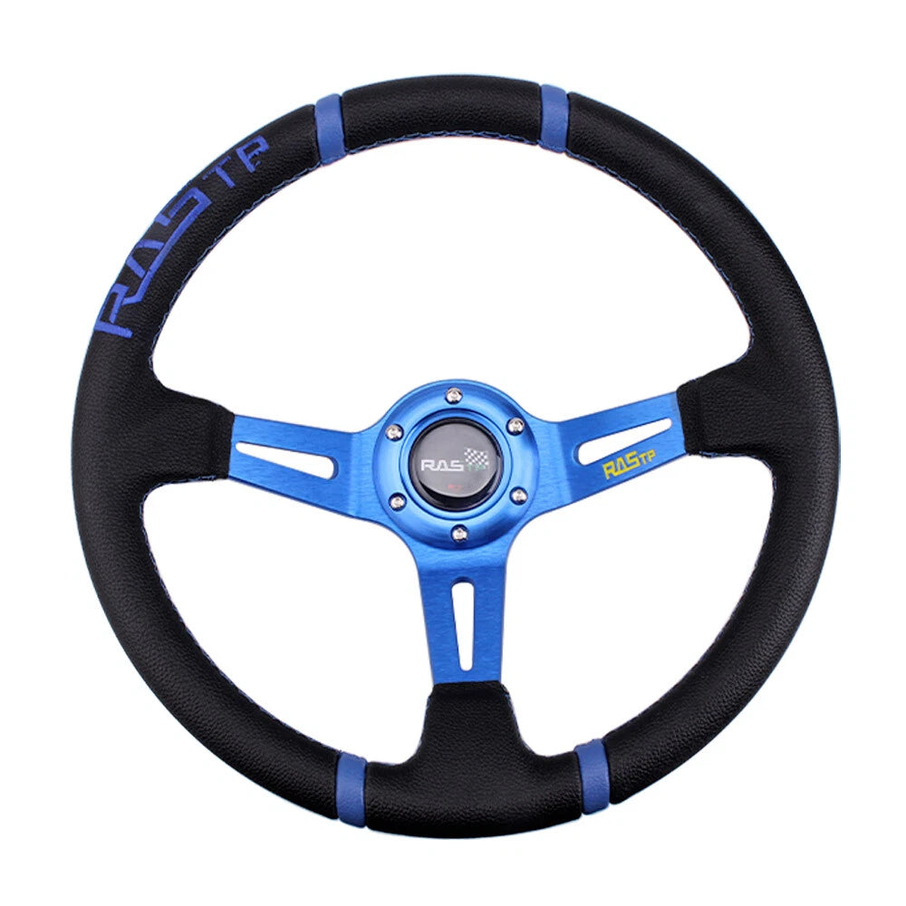 14" Aluminum Blue Deep Dish Steering Wheel for Racing Car (US)