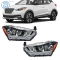 Set of 2 Chrome Halogen Headlights for Nissan Kicks (2018–2020)