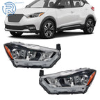 Set of 2 Chrome Halogen Headlights for Nissan Kicks (2018–2020)