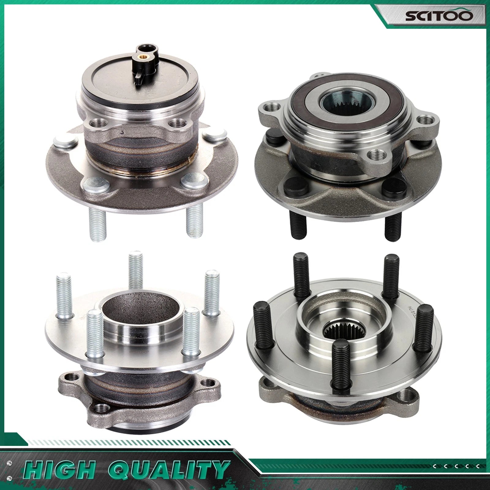 Set of 4 Wheel Hub and Bearing for Mazda 3 (2014–2018)