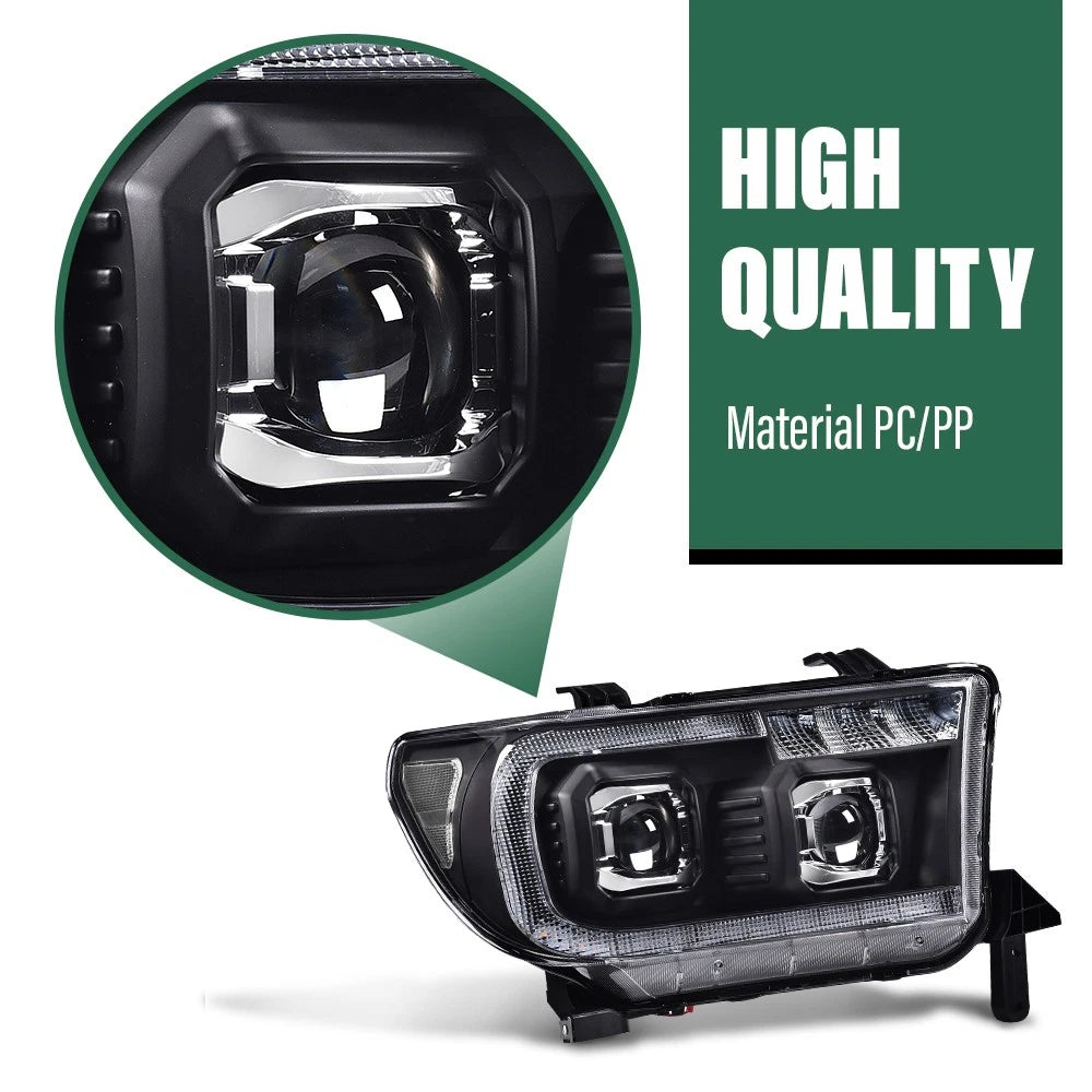 LED Tube Projector Headlights for Tundra, Sequoia (2007–2017)