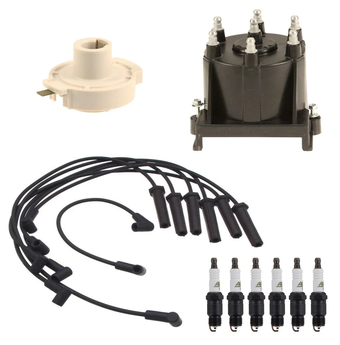 ACDelco Ignition Kit Set for Chevy Pontiac V6 - Rotor, Cap, Wires, Plugs