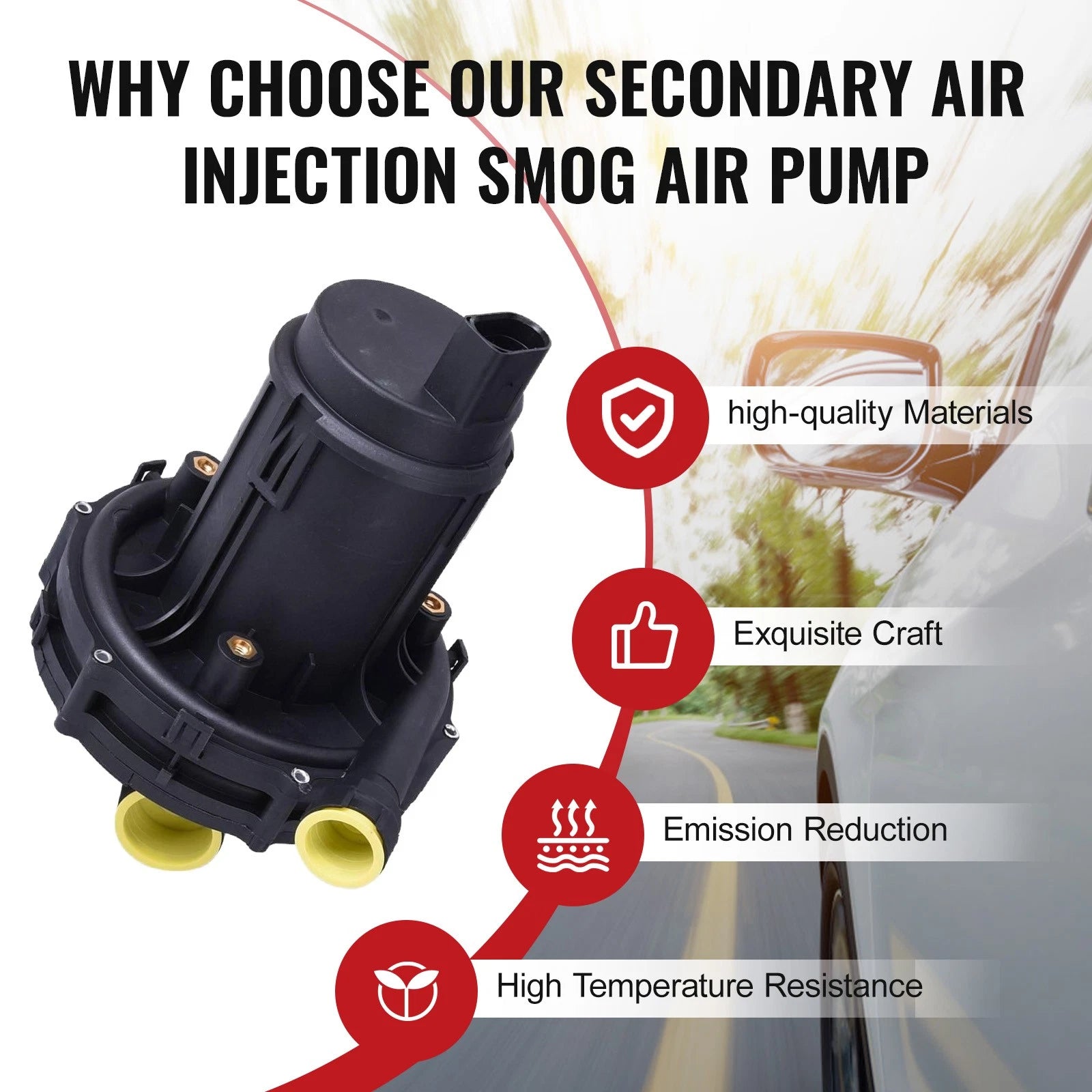 Secondary Air Injection Pump for VW Golf Beetle Passat Audi A4 A6 (1998-2006)