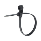 Black Screw Mount Cable Ties 8 Inch (Set of 4) UV Resistant 75 lbs Tensile Load
