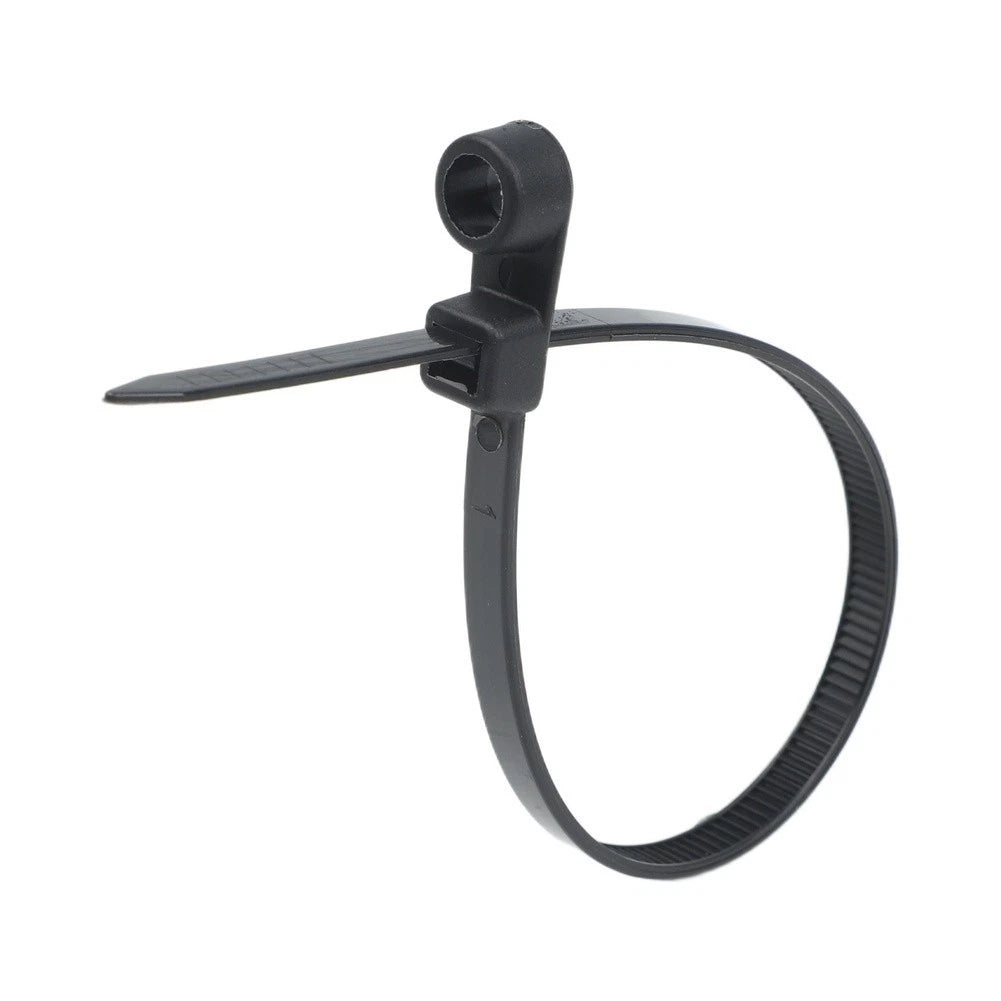 Black Screw Mount Cable Ties 8 Inch (Set of 4) UV Resistant 75 lbs Tensile Load