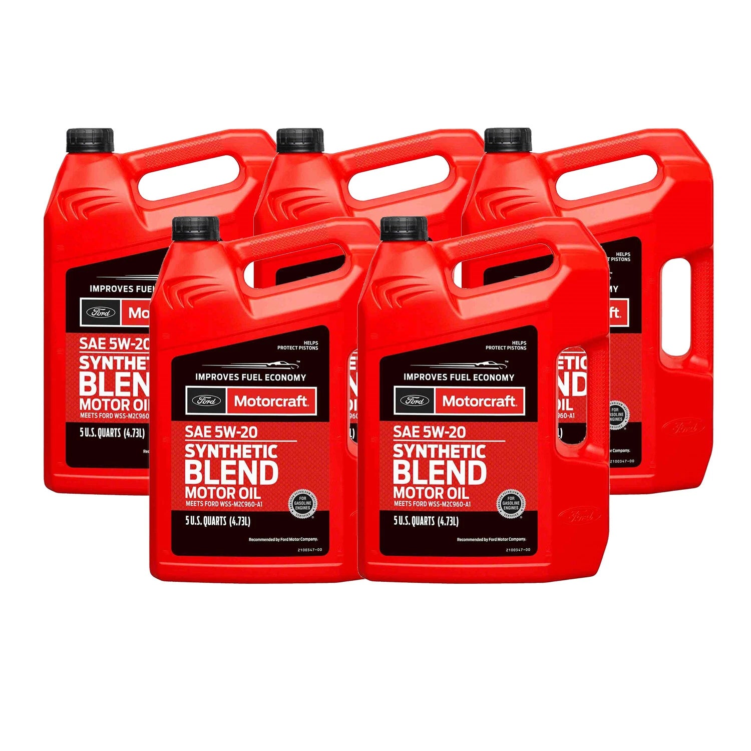 Motorcraft 25 Quart Premium Synthetic Blend Motor Oil SAE 5W-20 for Ford