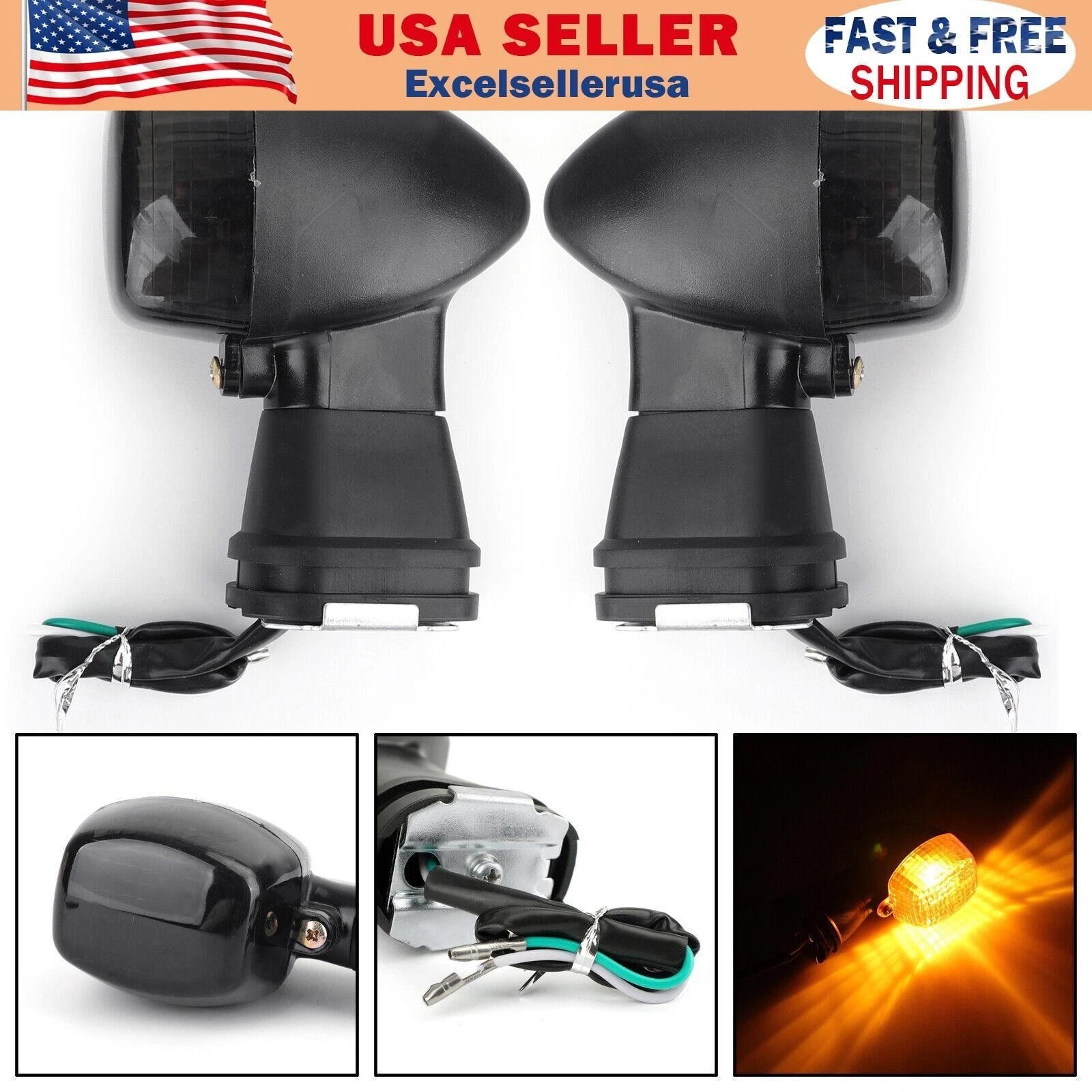 Front Turn Signal for Kawasaki ZX-6R 7R 9R EX 500R Ninja GPZ ZR-X ZX-R (1995–2009) Smoke