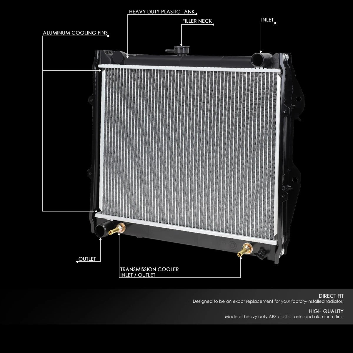 DPI-945 Aluminum Core Radiator for Toyota Pickup 4Runner (1984–1995)