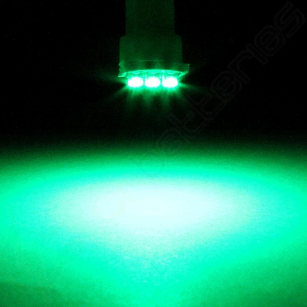 10Pcs 3SMD 3014 LED T5 74 Interior Dashboard Gauge Wedge Light Bulb