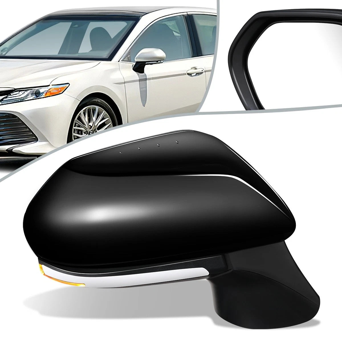 Power Heated Signal Right Side Mirror for Toyota Camry (2018–2020) TO1321367