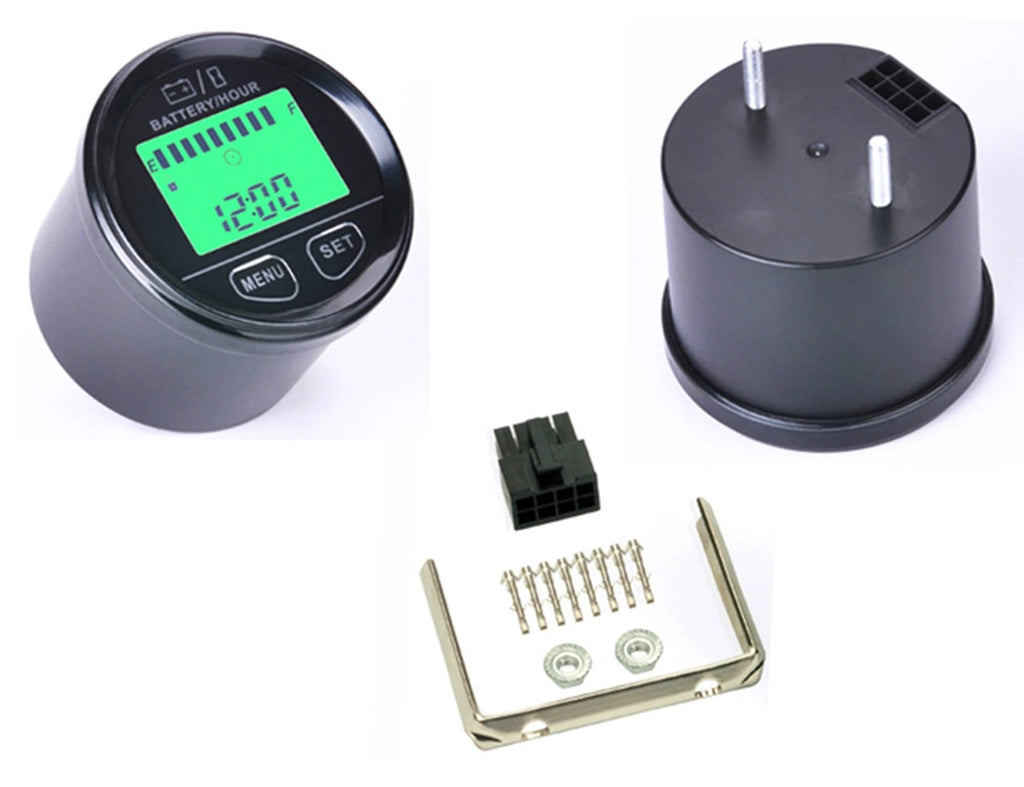 LCD Battery Level Hour Meter Gauge for Golf Cart Fork Lift Boat (12V-48V)