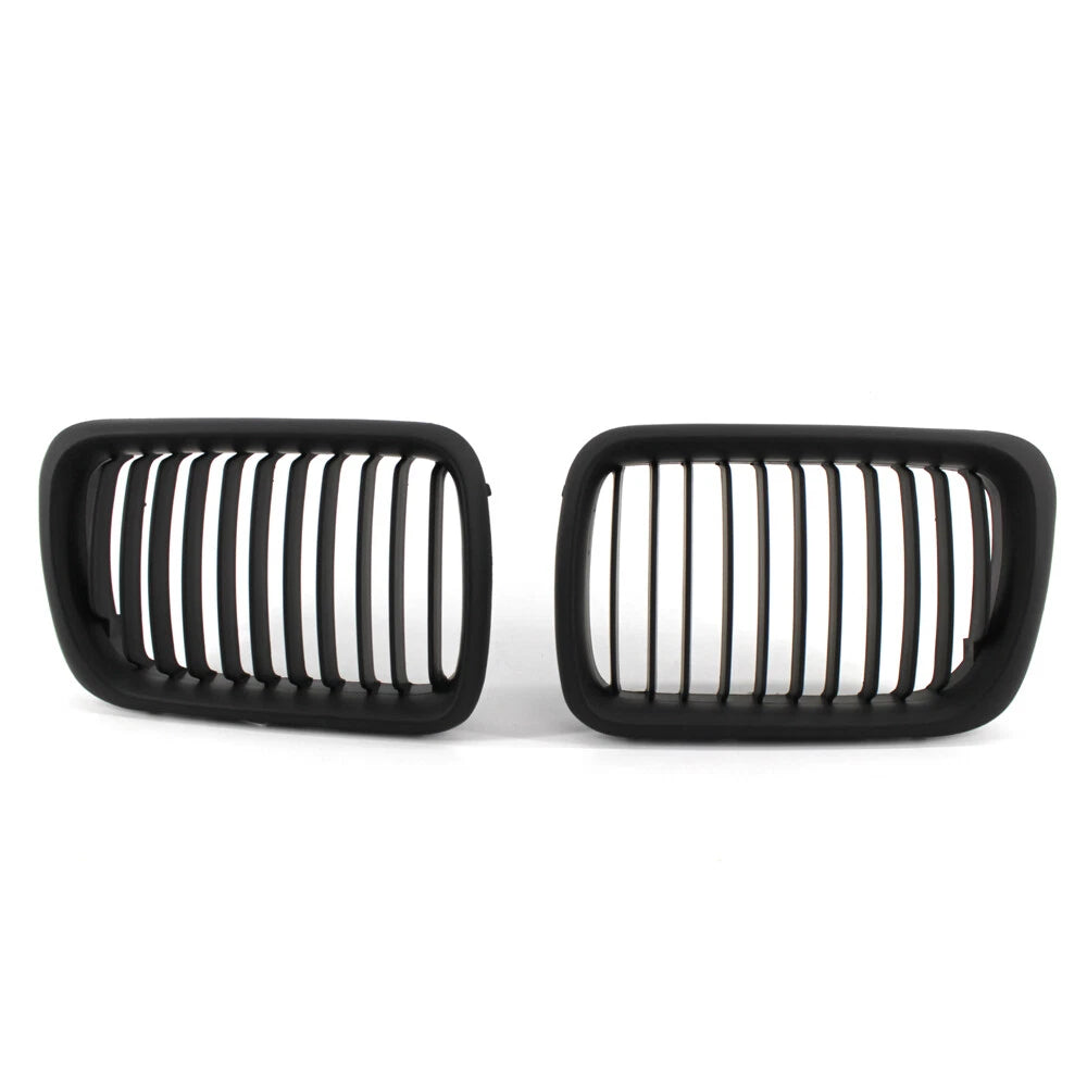 2X Matte Black Front Bumper Kidney Grille for BMW 3-Series E36 (1997–1999)