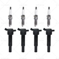Set of 4 Ignition Coils & Spark Plugs for Hyundai Elantra, Kia Soul (2011–2019)