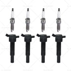 Set of 4 Ignition Coils & Spark Plugs for Hyundai Elantra, Kia Soul (2011–2019)