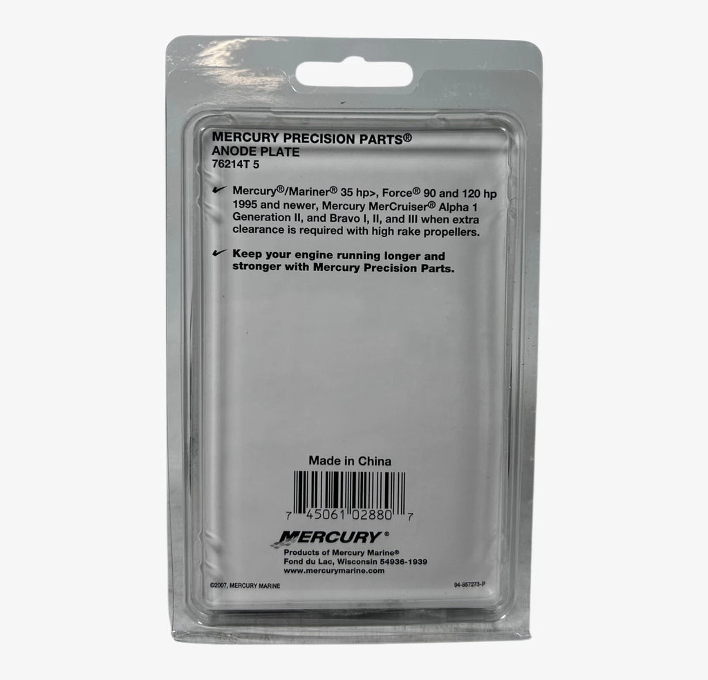 Aluminum Anode Plate for Mercury Mercruiser (76214T5)