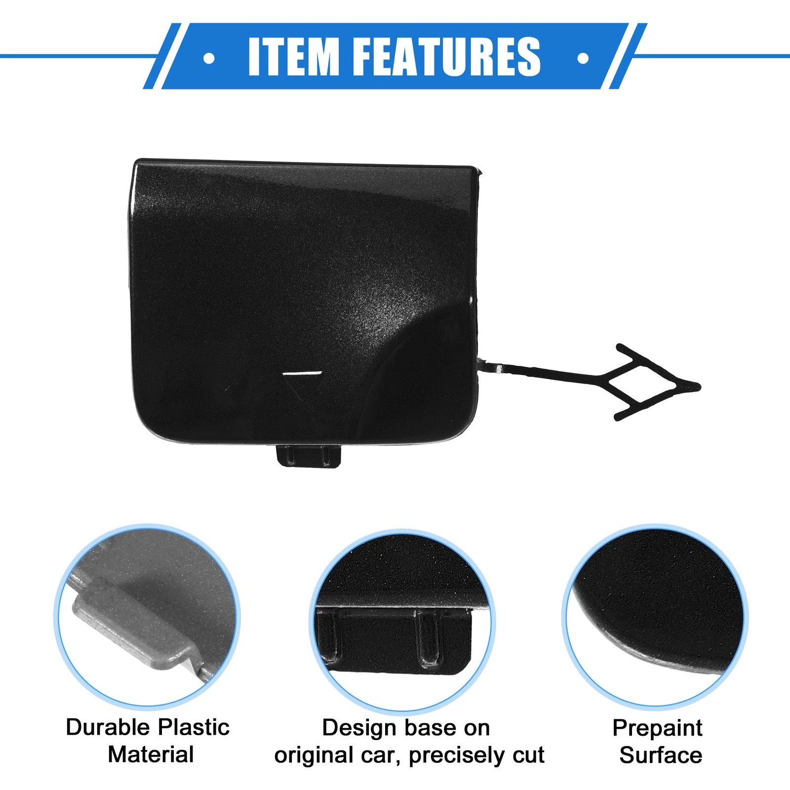 Tow Hook Eye Hole Cover Cap for BMW X3 G08 (2018–2023) Black Rear Right