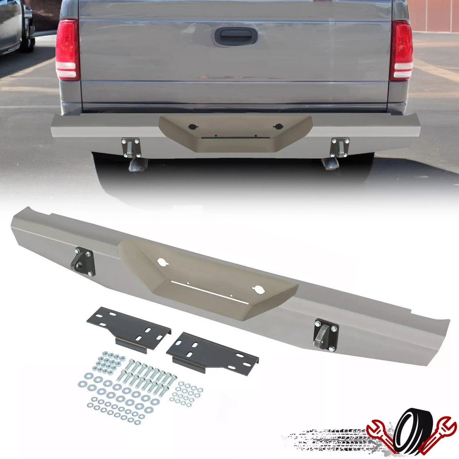 Rear Step Steel Bumper for Dodge Dakota (1997–2004)