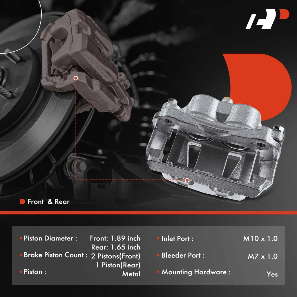 Set of 4 Brake Calipers with Bracket for Nissan Quest (2004–2009)