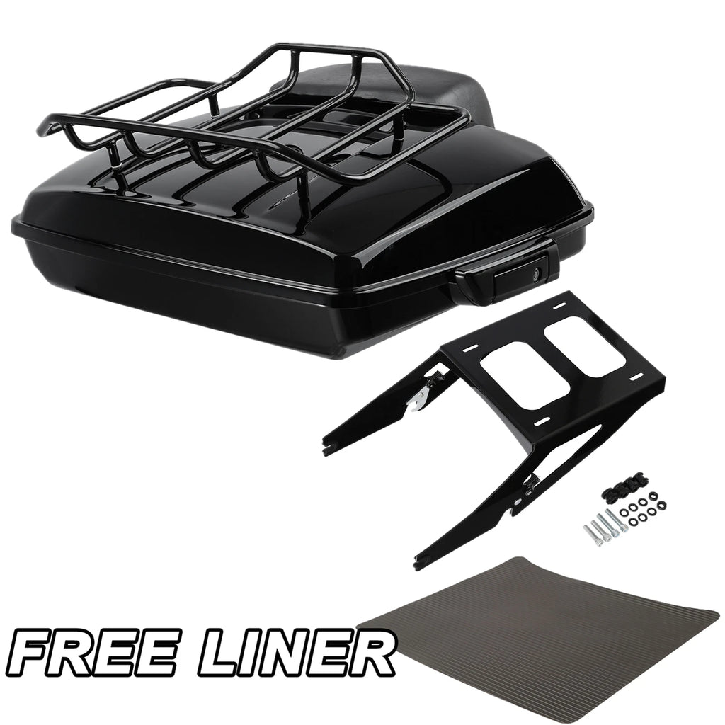Black Razor Trunk Backrest Mounting Rack for Harley Sport Glide FLSB (2018–2025)