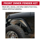 Solid Front Inner Fender Liners Aluminum for Jeep Wrangler Unlimited JK (2007–2018)