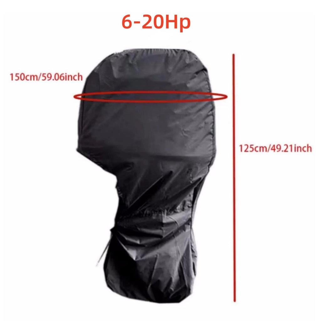Outboard Motor Engine Waterproof Canvas Cover for 6-20 HP (Fits Various)
