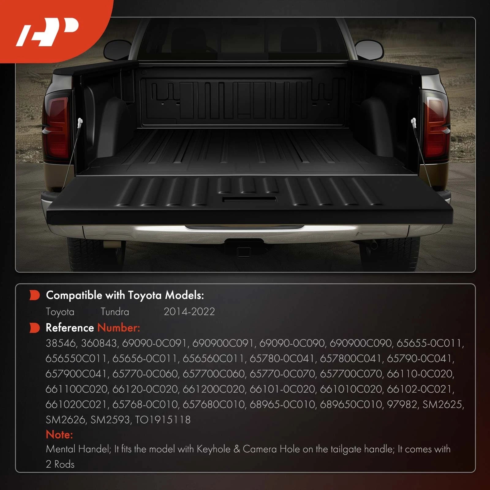 Tailgate Hardware Rebuild Kit w/ Cable & Rods for Toyota Tundra (2007–2021)