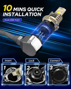 2X D2S D2R HID to LED Headlight Bulbs Conversion Kit (24000LM, 100W)