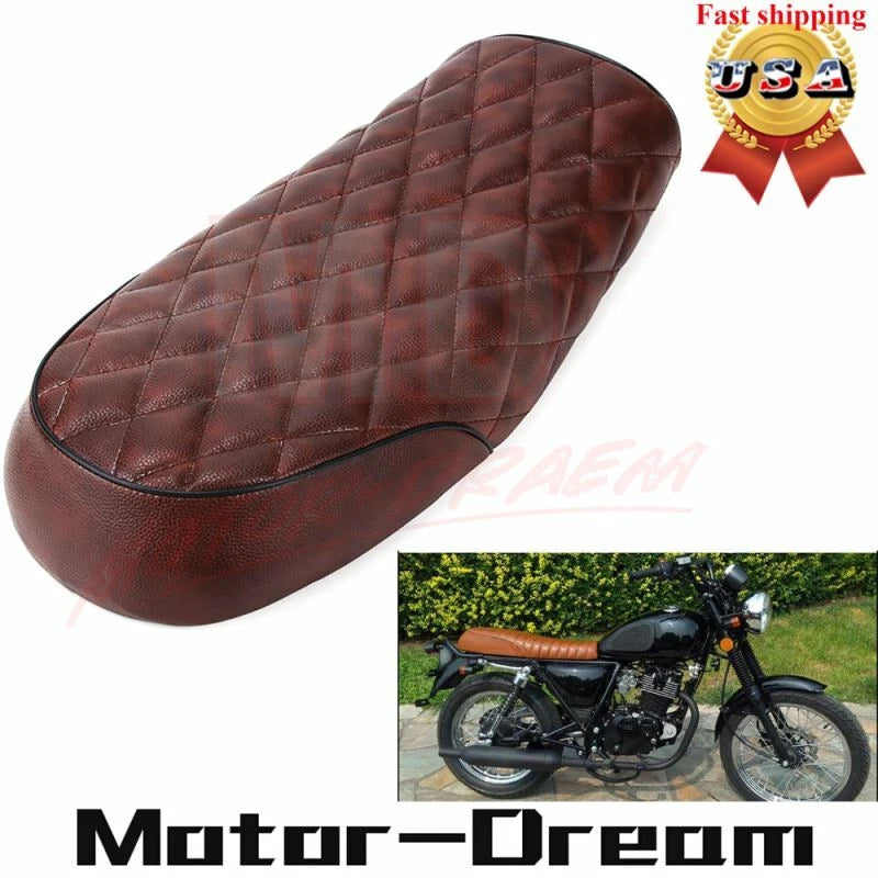 Cafe Racer Seat for Honda CB, Suzuki, Yamaha XJ (Flat Brat & Hump)