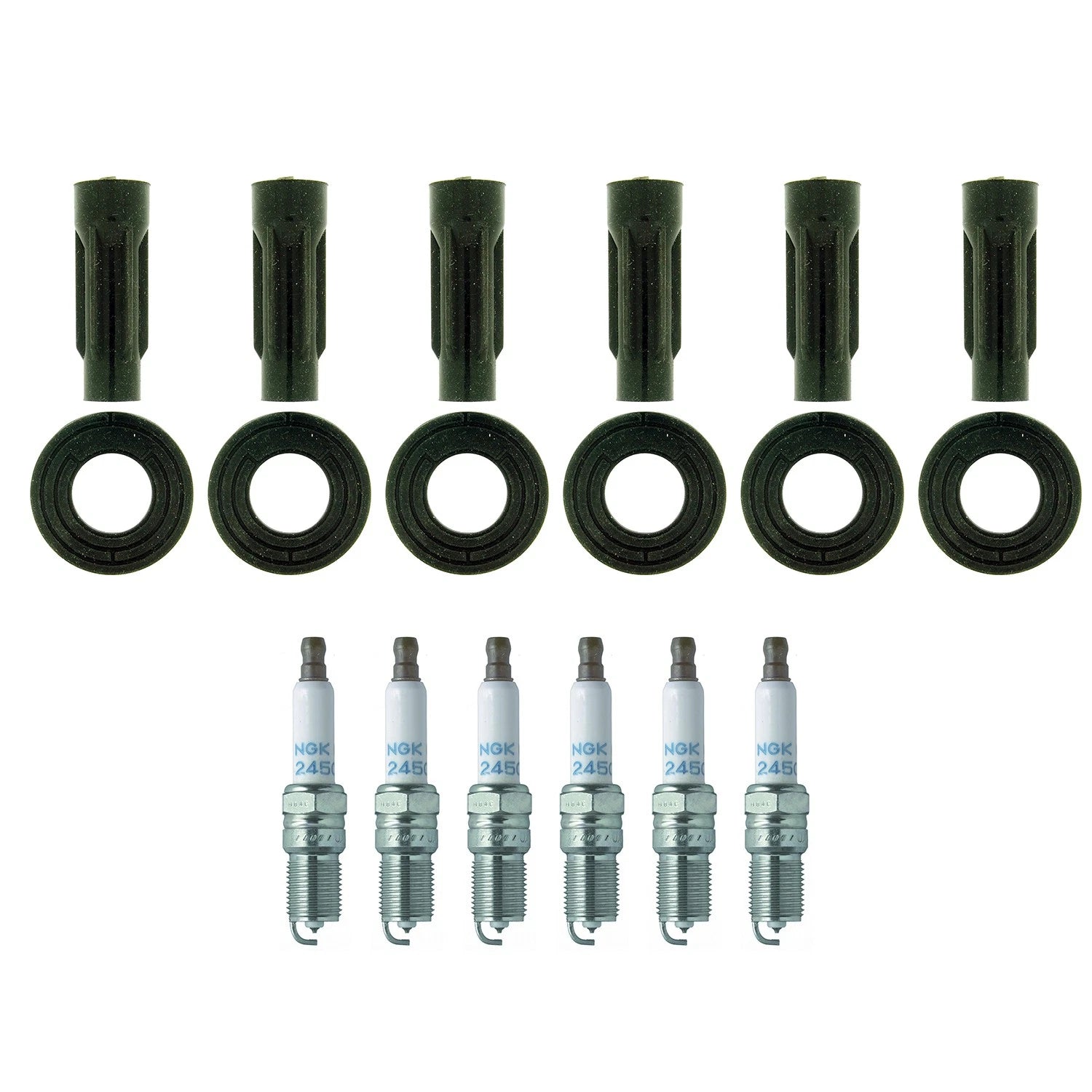 Set of 6 NGK Laser Platinum Spark Plugs & Coil Boots for Fusion Milan Zephyr (2006–2012)