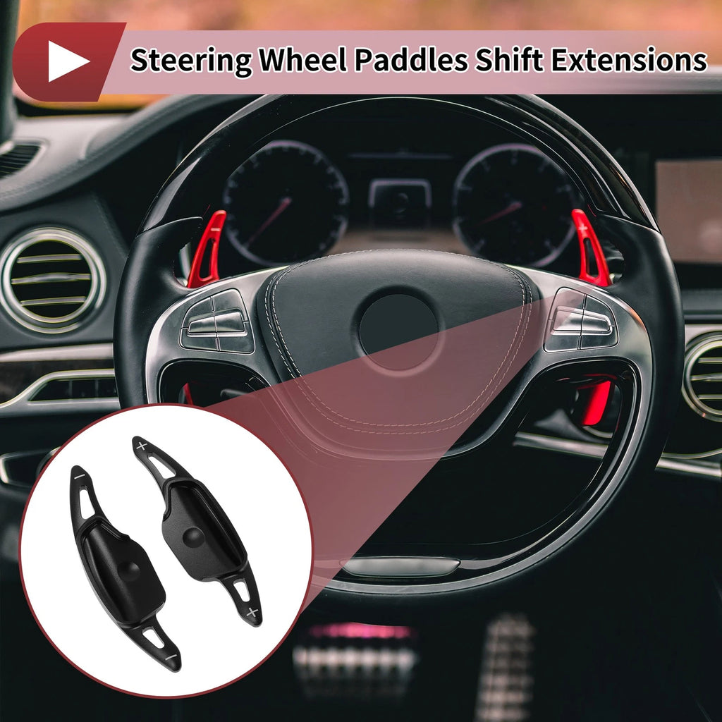 Set of 2 Black Aluminum Alloy Steering Wheel Paddles for Kia Sorento (2018)