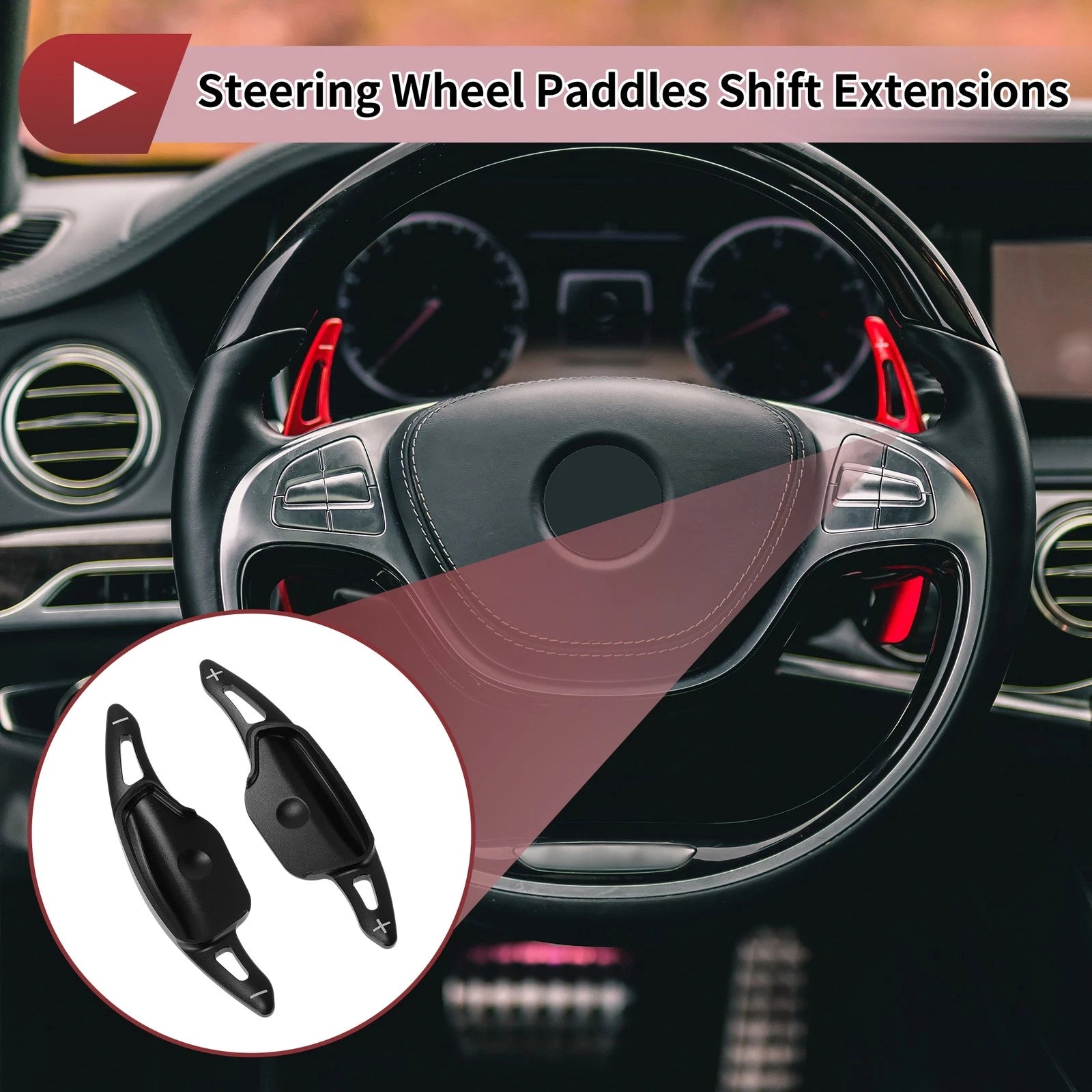 Set of 2 Black Aluminum Alloy Steering Wheel Paddles for Kia Sorento (2018)