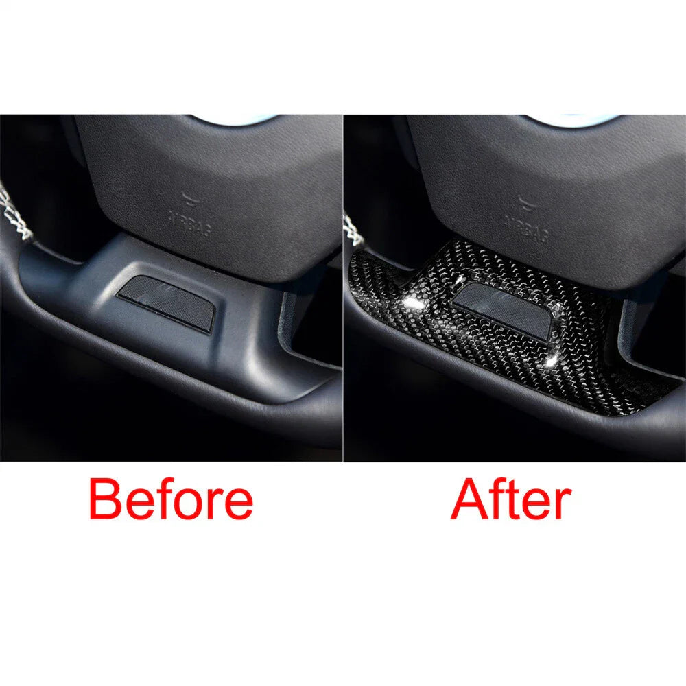 Real Carbon Fiber Steering Wheel Lower Cover Trim for 2016-2023 Camaro