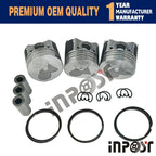 Set of 3 Piston + Ring Kit STD 67mm for Kubota D722