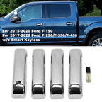 Set of 4 Chrome Door Handle Cover Caps for Ford F-250/F-350 (2017–2020)