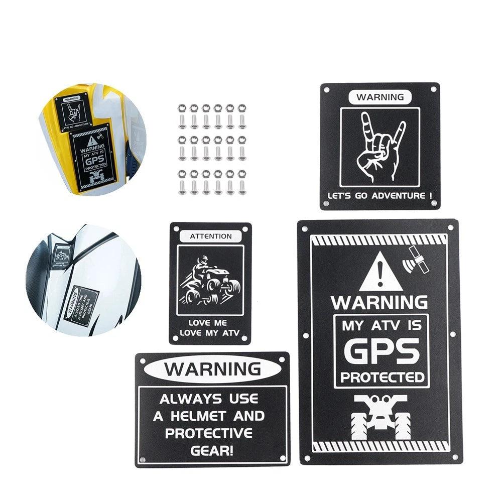 Fender Warning Tag Plates for Yamaha YFZ 450 R (2014–2025)