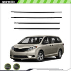 Set of 2 Front & Rear Window Scraper Seal Belt Weatherstrip for Toyota Sienna (2012–2019)