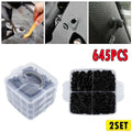 Set of 2 Plastic Fastener Rivets for Bumper Fender Pin Clips with Tool