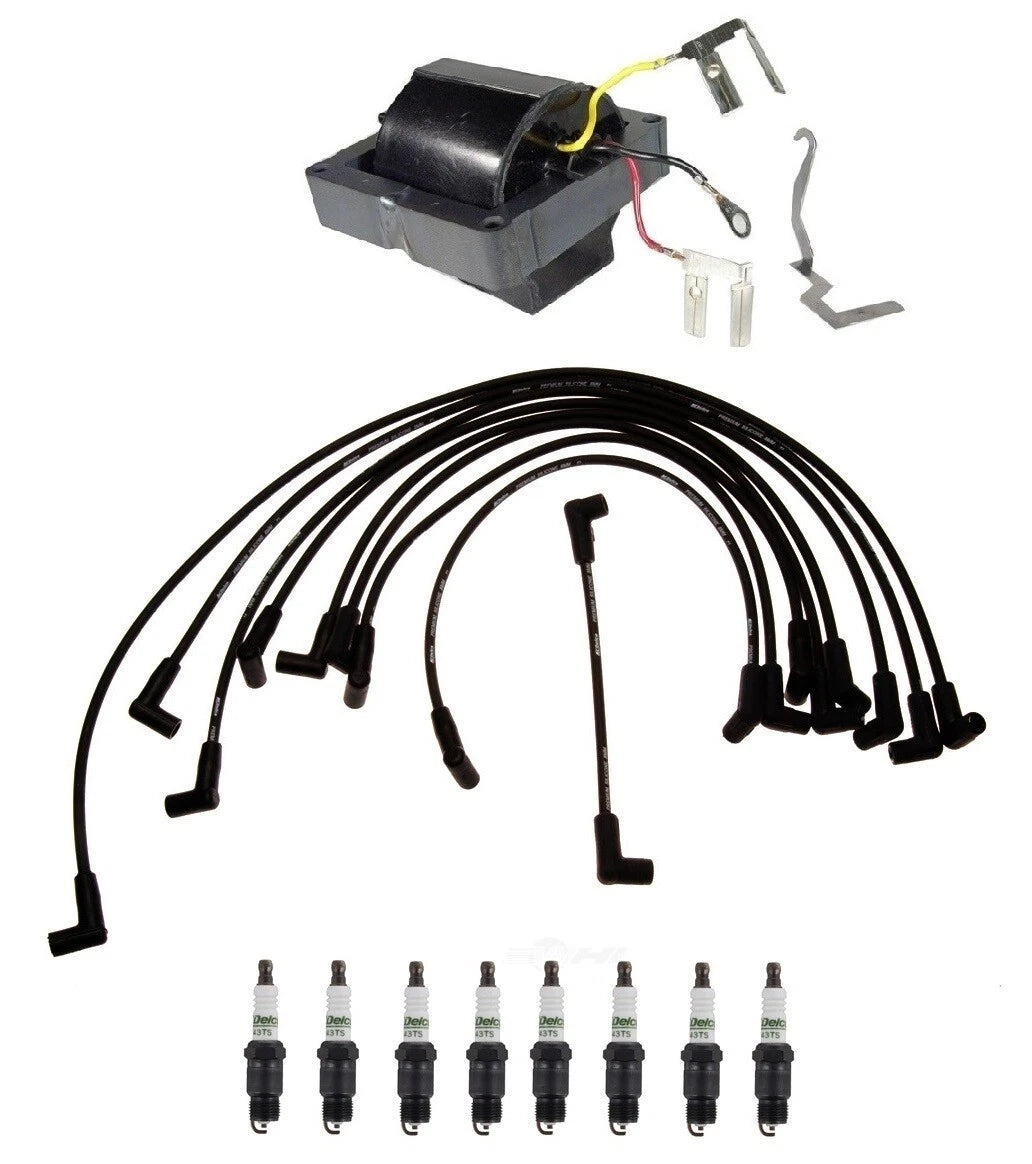 Ignition Wires, Coils & Spark Plugs Kit for Chevy G10 G20 GMC G1500 (1970–1995)