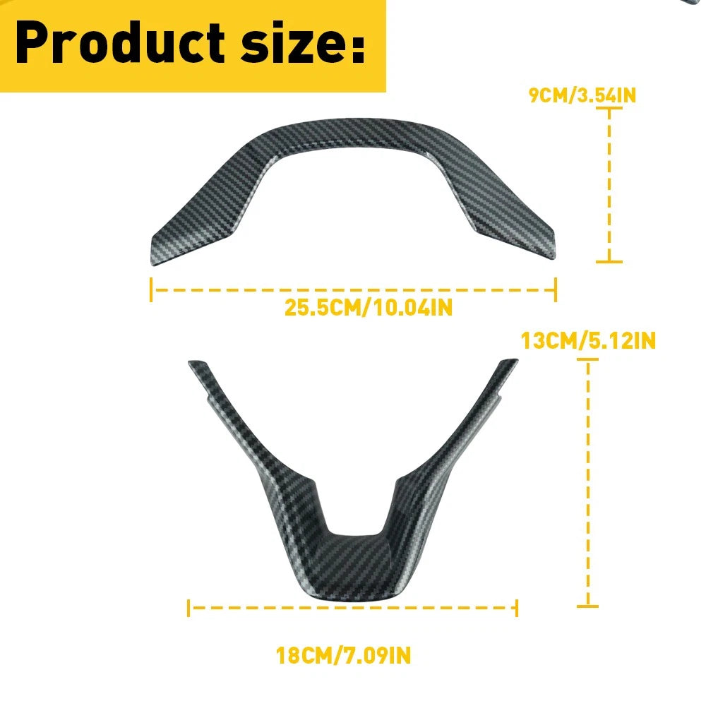 2X Carbon Fiber Look Steering Wheel Trim for Honda Accord (2018–2022)