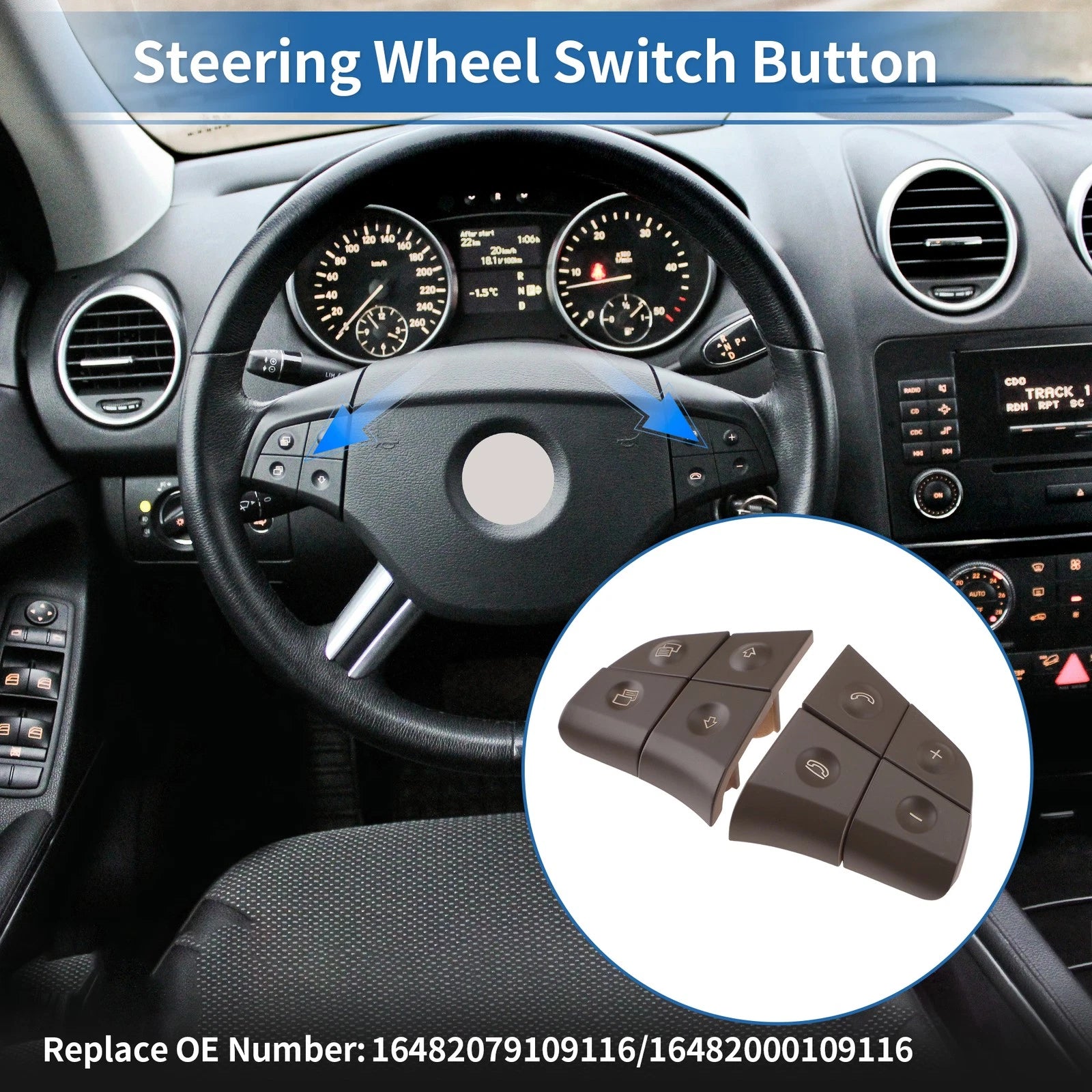 Steering Wheel Buttons for Mercedes-Benz ML-Class W164 (2006–2009) No. 1648207910