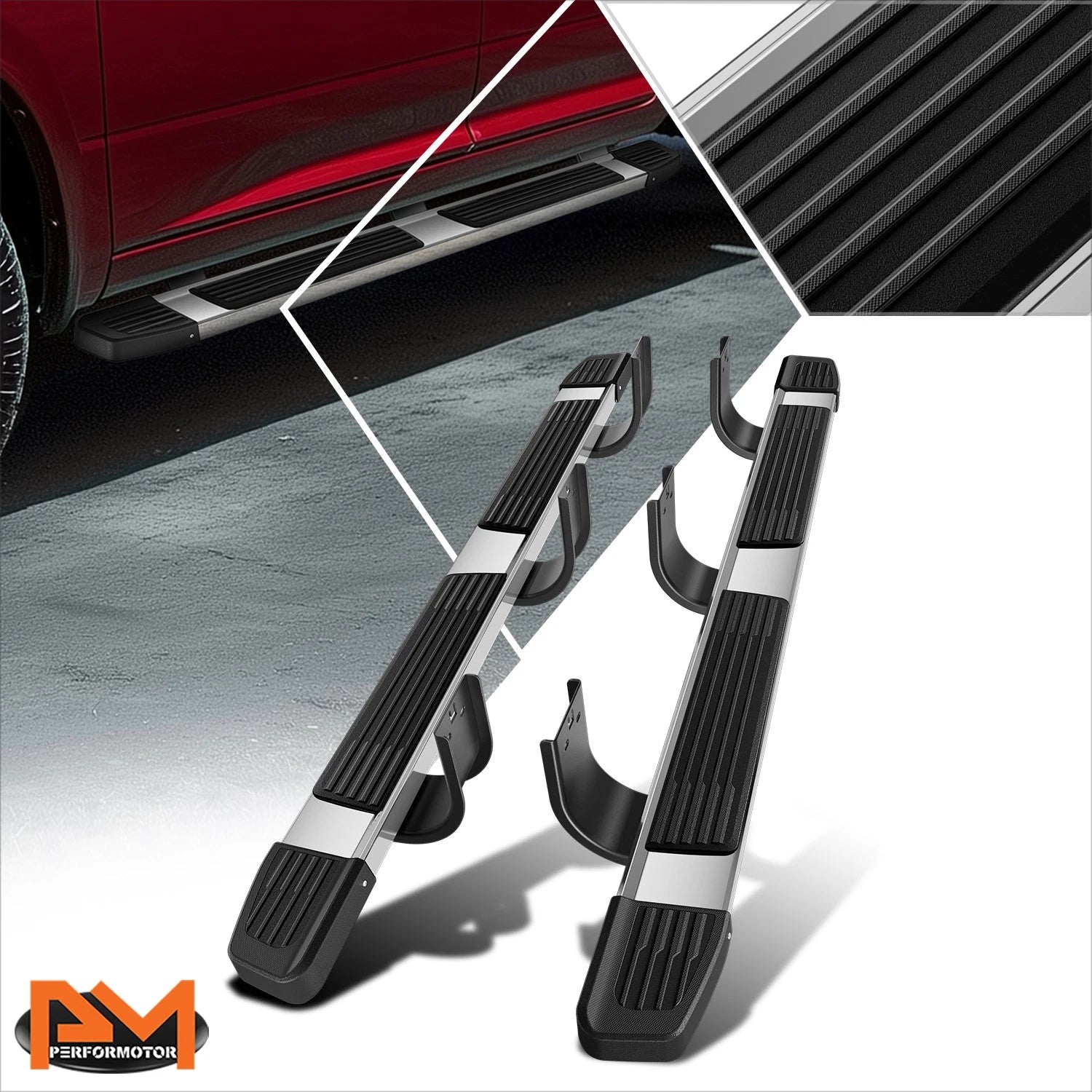 Set of 2 Side Step Nerf Bars for Dodge Ram 1500-3500 Quad Cab (2009–2024)