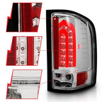 Tail Light Assembly Chrome Clear Lens Replacement for 2007-2014 Chevy Silverado 2500 HD