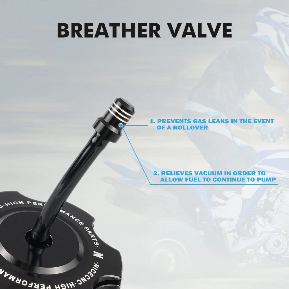 Aluminum Fuel Gas Cap Tank Vent Valve Cover for Yamaha YFZ450R/RSE (2009–2023)
