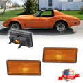 2X Amber Lens Front Side Marker Signal Lights for Chevy Corvette C3 (1974–1979)