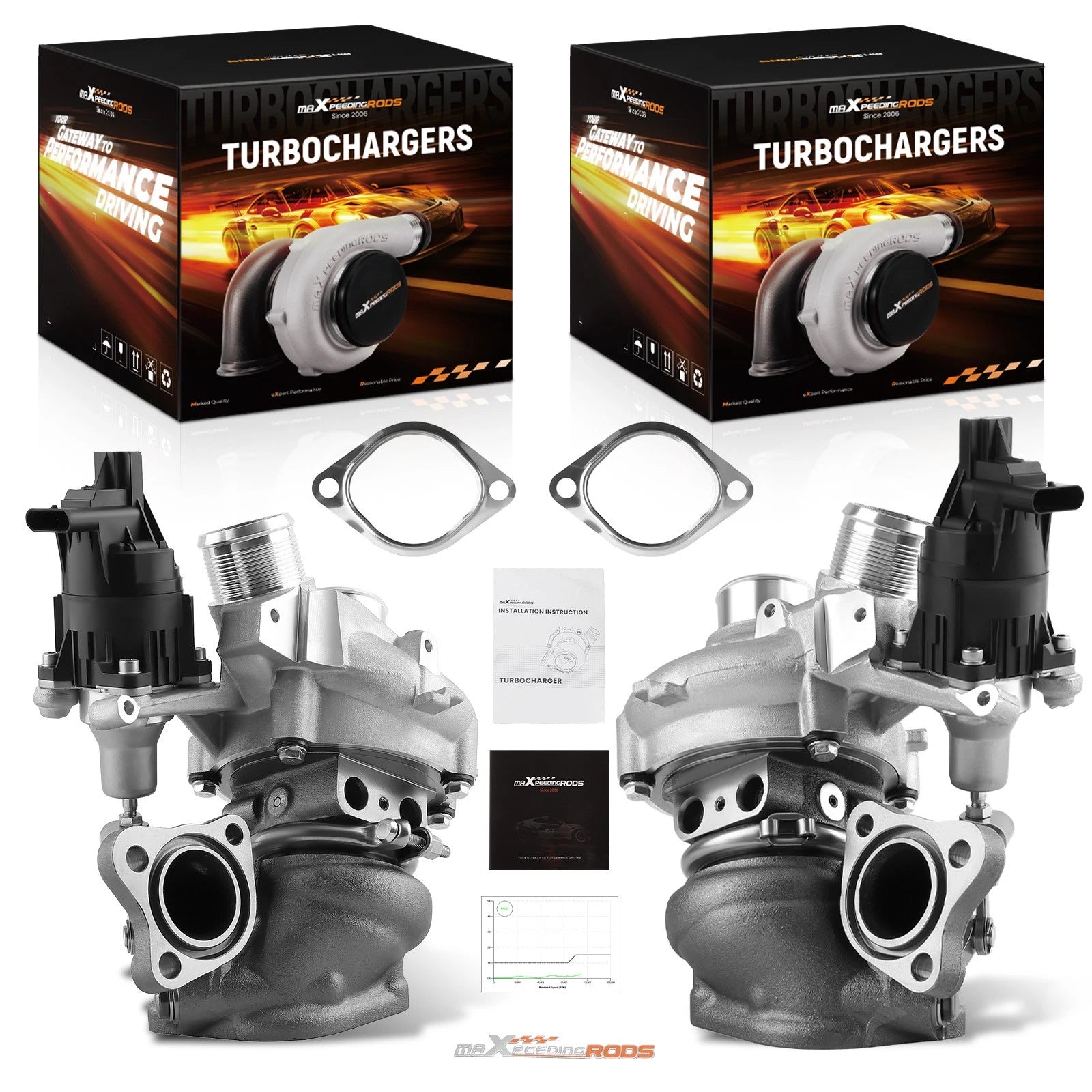 Pair Billet Turbos for Ford F-150, Expedition, Lincoln Navigator 3.5L V6 (2018–2023)