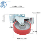 Set of 4 Heavy Duty Polyurethane Casters 4 Inch