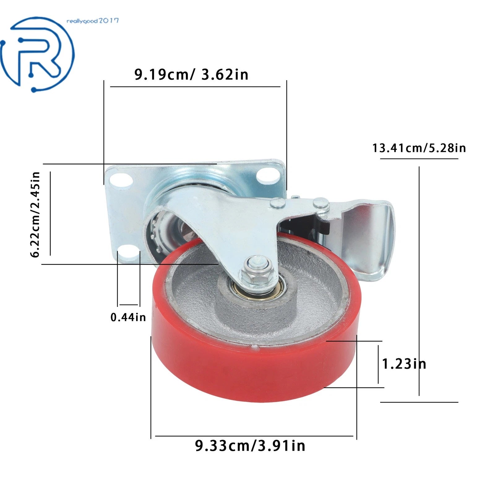 Set of 4 Heavy Duty Polyurethane Casters 4 Inch