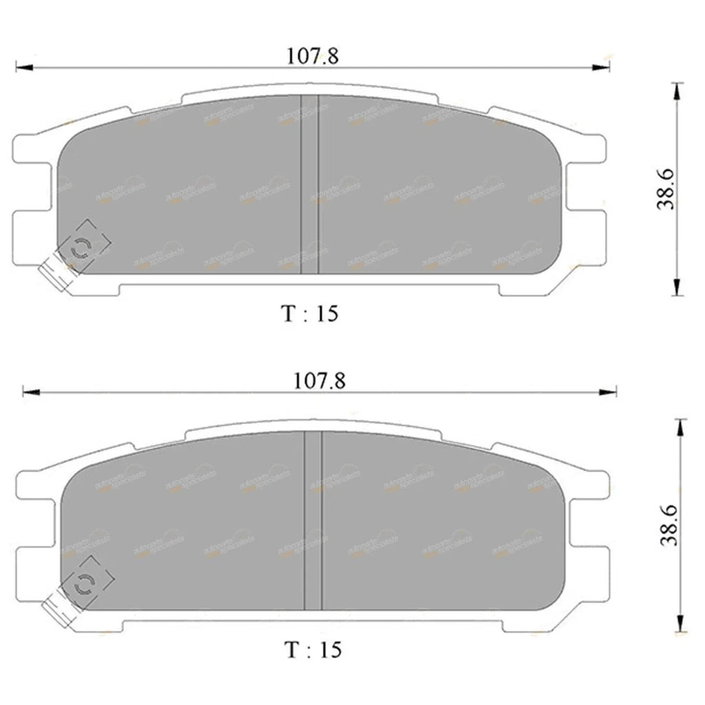 Rear Disc Brake Pad Set for Subaru Outback Wagon (1996-1998)