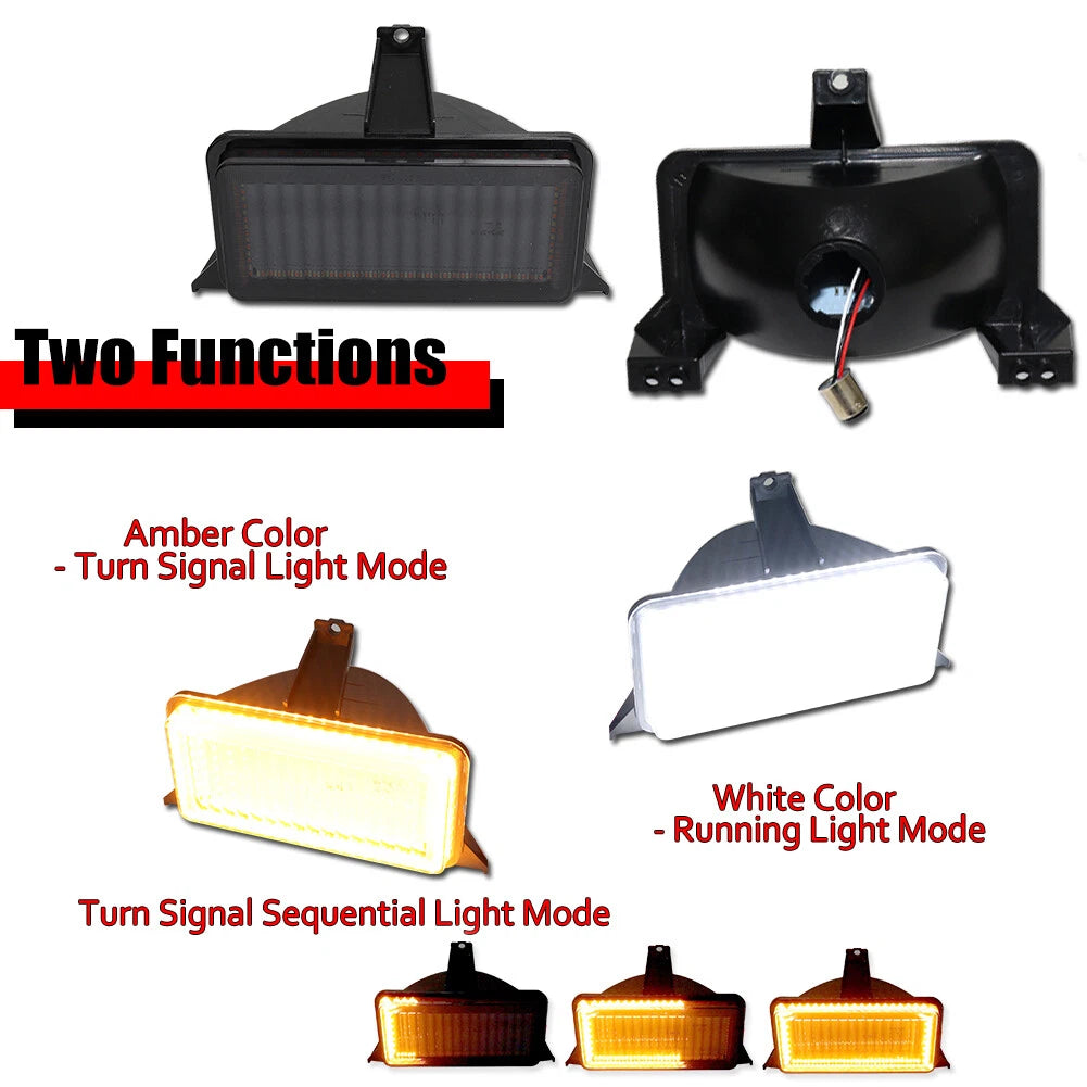 Smoke Switchback LED Signal Blinker Corner Lights for Chevrolet GMC Pickup
